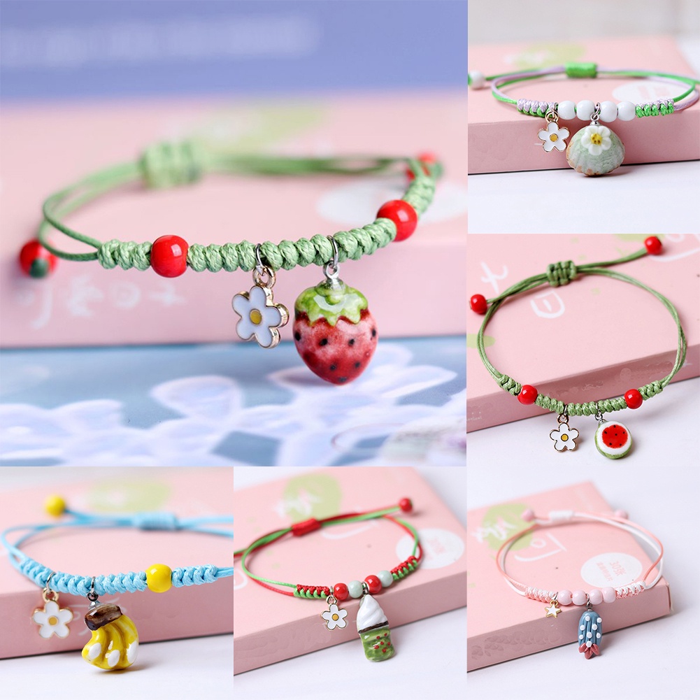 Ipc Gelang Serut Anyaman Adjustable Fashion Bracelet Bunga Simpul Keberuntungan Gelang Untuk Wanita Aksesoris Fashion