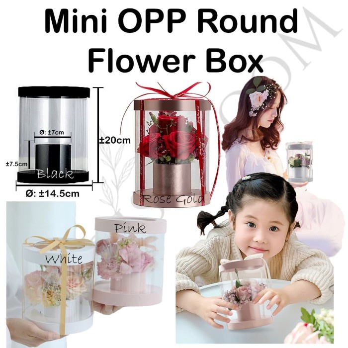 

⭐BISA COD⭐ Mini OPP Round Flower Box - Box Bunga - Barang Florist – Bunga - Hitam