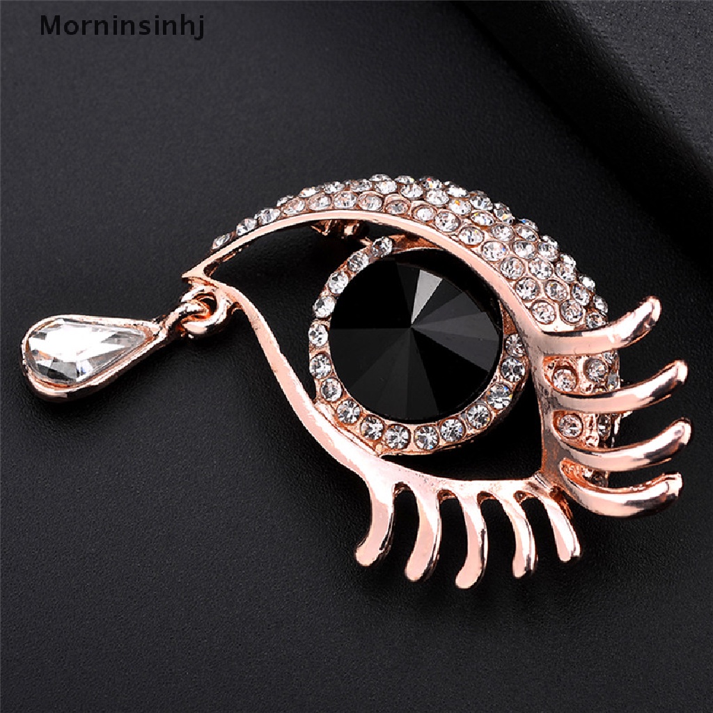 Mornin Berlian Imitasi Kristal Mata Besar Bros Desain Teardrop Brooch Pin Wanita Perhiasan Hadiah id