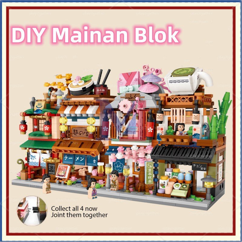 【COD】 DIY Blok Mainan Blok Bangunan Mini Block Street Mini Baru Gaya Jepang Blok Bangunan Ramen Laki-laki Hadiah