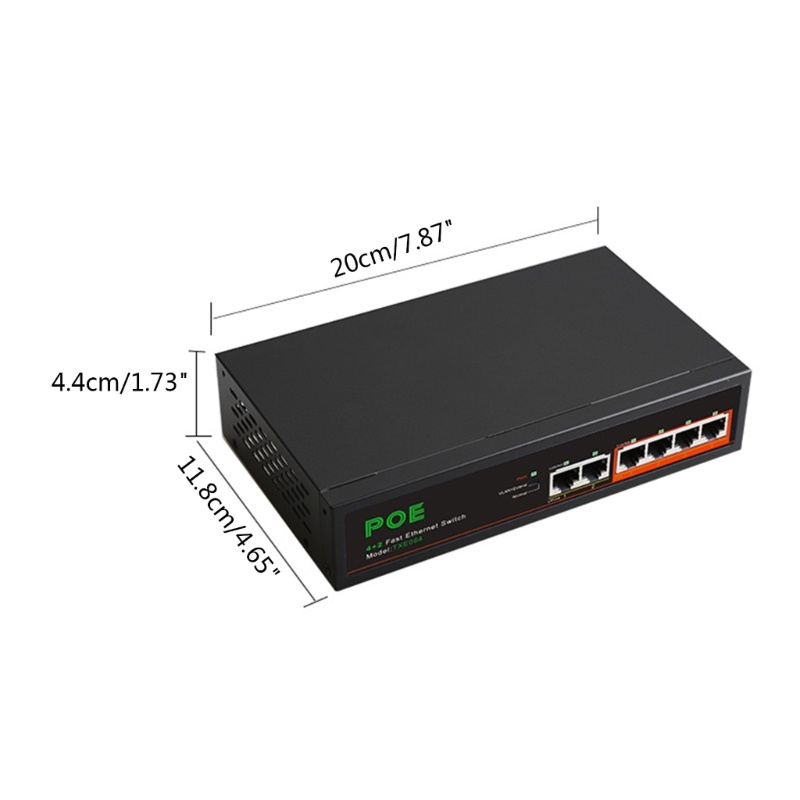 Zzz DIEWU 4100m+2-port Uplink POE Power Supply Switch Built-in Power 6-port POE Splitter Switcher Box Untuk Pantau