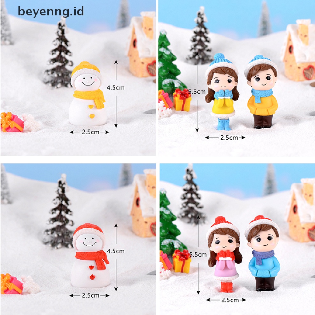 Beyen 3Pc Boneka Figure Pasangan Natal Mini DIY Dekorasi Taman Ornamen Miniatur ID