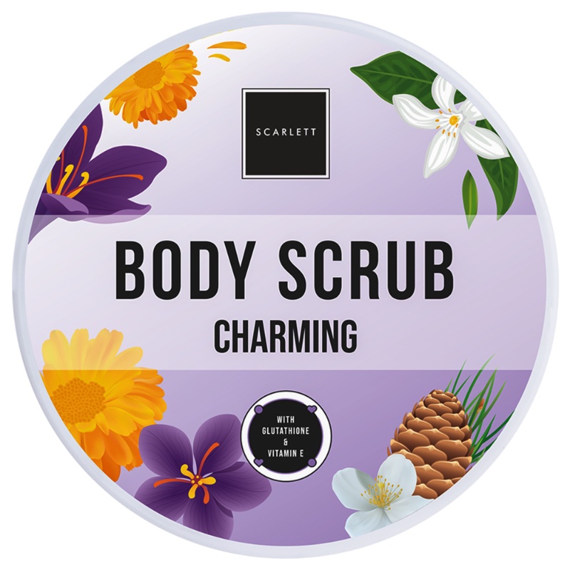 SCARLETT Whitening Brightening Body Scrub Charming Indonesia / 250ml / By Felicya Angelista / With G