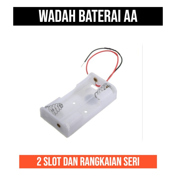 Tempat Baterai AA 2 slot 2ch Seri 2 Channel Holder Wadah Ukuran