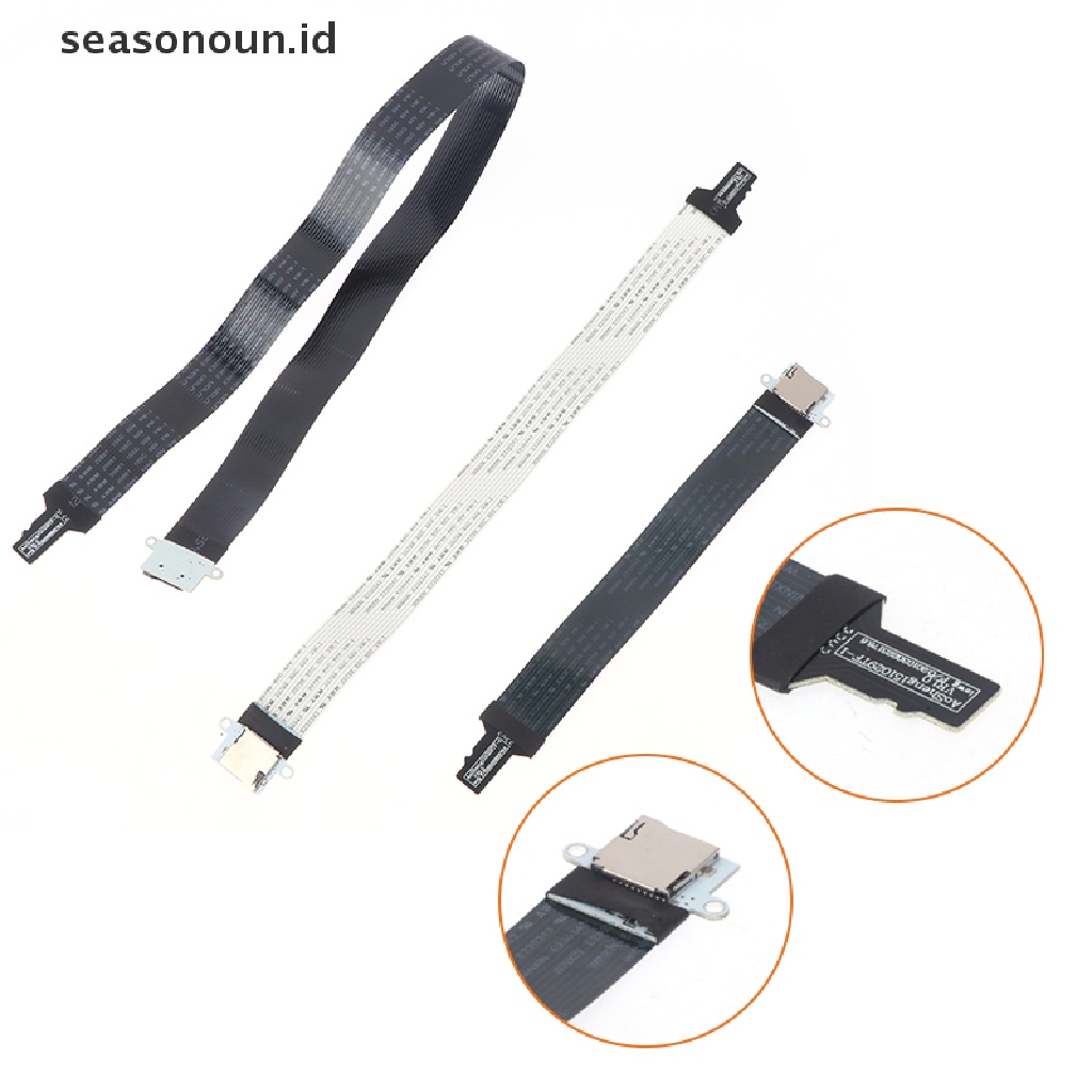 Seasonoun Kabel Extender Fleksibel Memory Card TF Ke TF Dengan Lubang Sekrup Kabel Adapter GPS Navigator Extension.