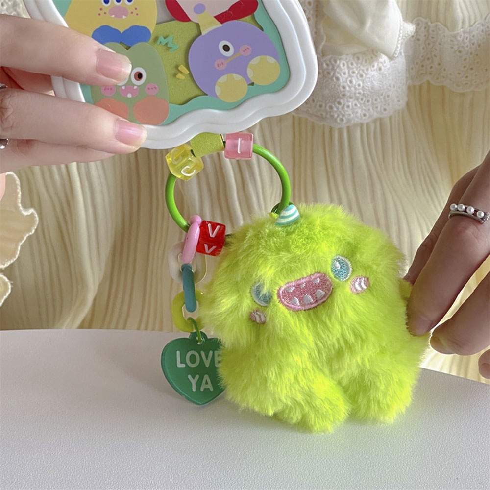 Ins Lucu Mewah Monster Liontin Ponsel Gantungan Kunci Aksesoris Menggemaskan Aksesori Hadiah Boneka Keychain