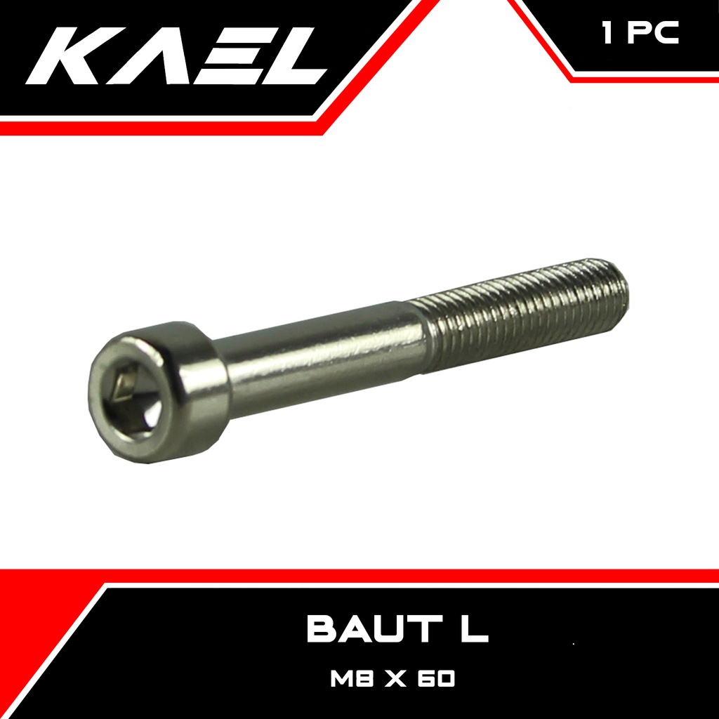 Baut L M8 X 60 Kunci 6 L6 8x60 K6 P Pitch 1.25 Baud Bolt