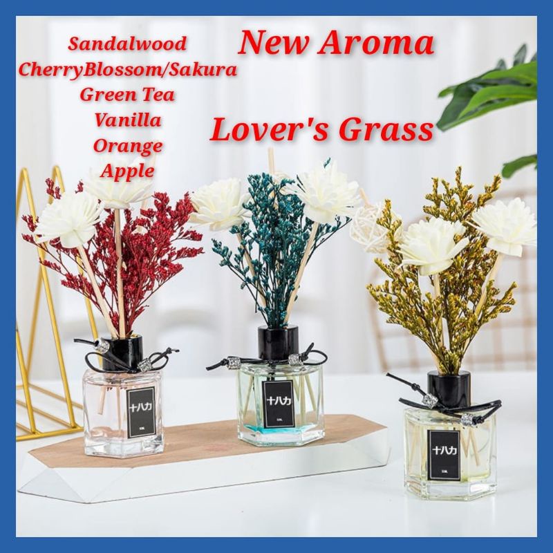 REED DIFFUSER AROMATERAPI PENGHARUM RUANGAN LOVER'S GRASS REED DIFFUSER REFILL STICK SOUVENIER
