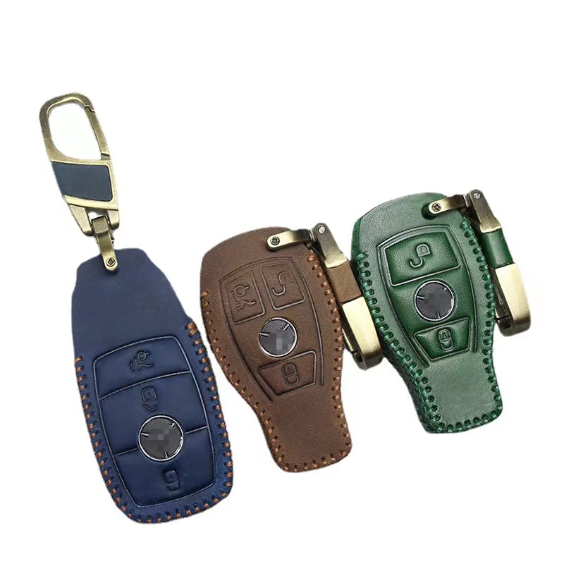 Kulit Remote Fob Kunci Mobil Case Cover Holder Tas Untuk Mercedes Benz CLA180 CLS350 GLB GLA GLE GLC GLK GLS ML250 R320 S400