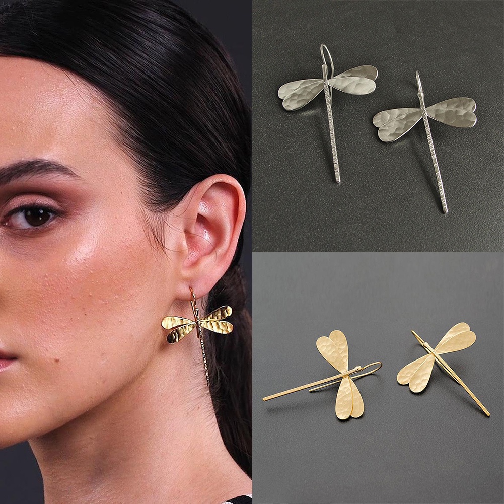 Geometris 3D Capung Temperamen Tren Anting Korea Panjang Untuk Perempuan Pernikahan Ulang Tahun Perhiasan Hadiah Drop Earrings