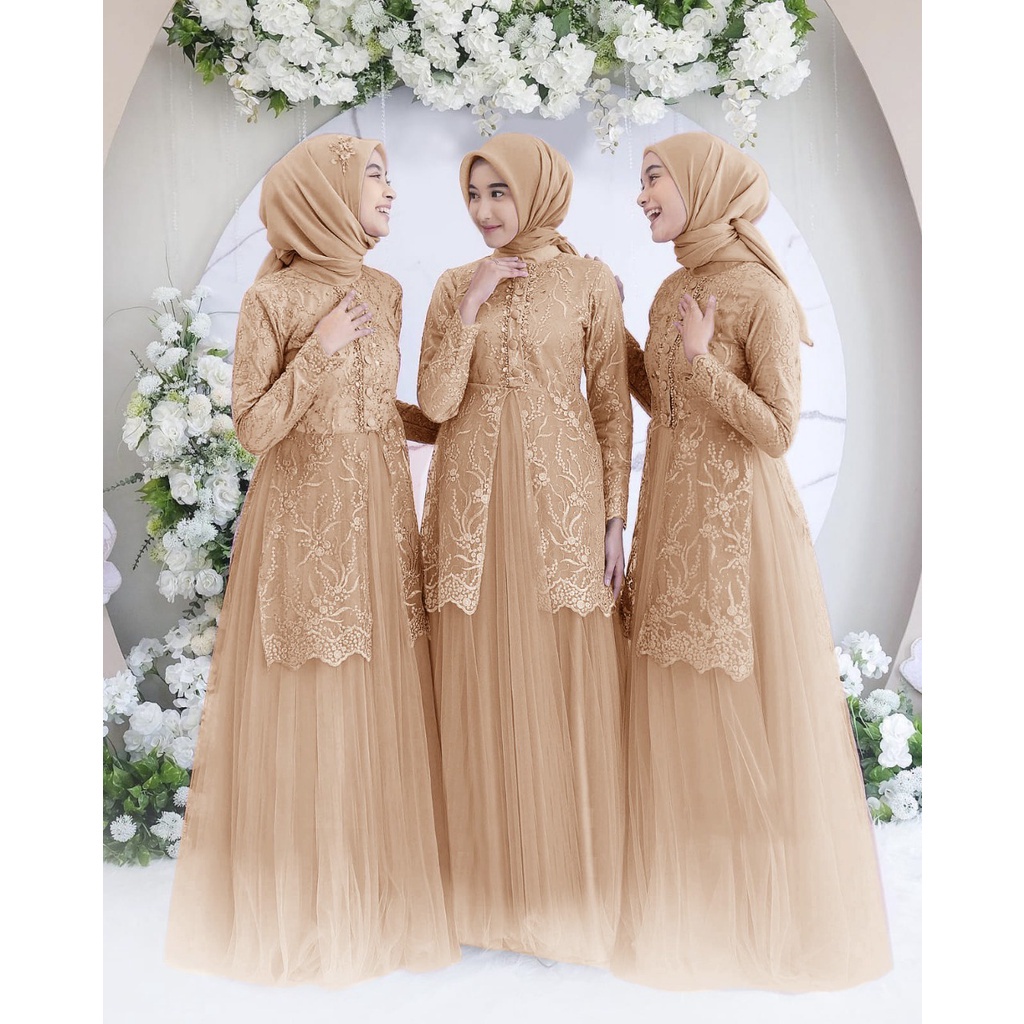 Gamis Mewah Fakhirah | Gamis Remaja Kekinian | Baju Lebaran Wanita | Baju Kondangan | Gamis Mewah