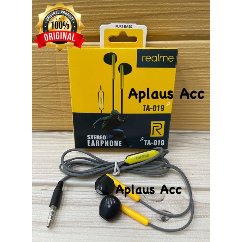Handsfree Headset Realme + Mic Stereo Earphone Universal TA-019 [ BES SELLER ]