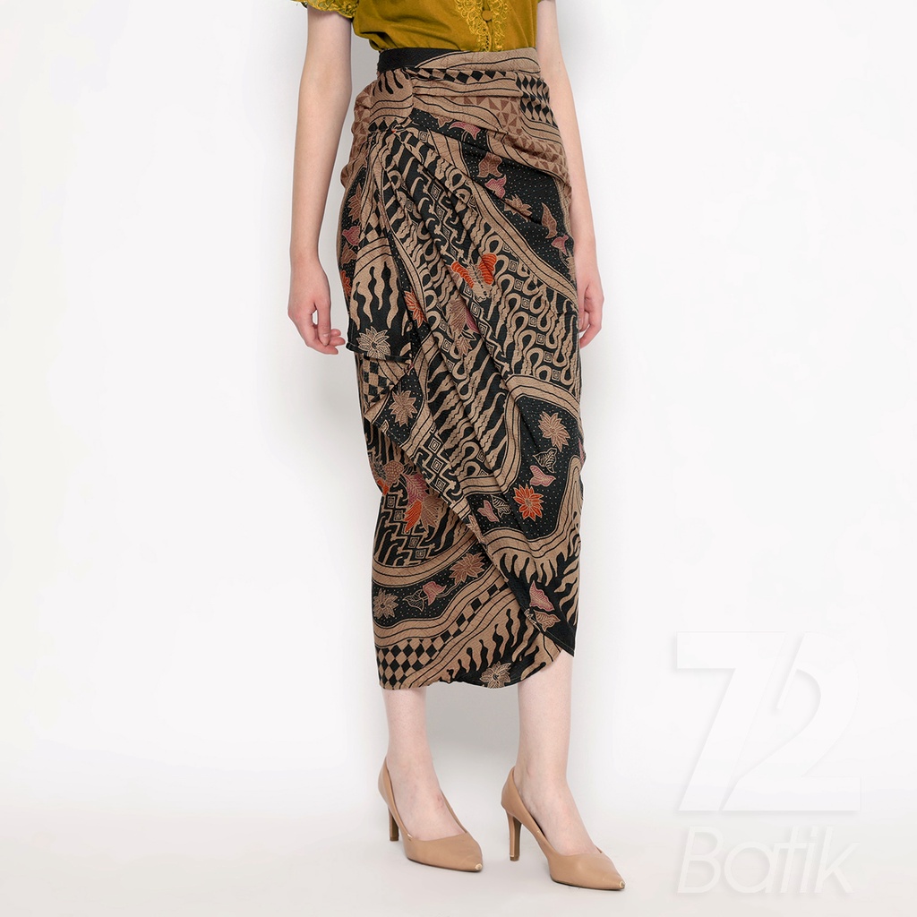 ROK BATIK SPAN Jena Skirt Lilit Kebaya Instan Modern Wanita Motif Sungai Kupu Warna Hitam 723228 Cap 72 - Rok Batik Lilit Bawahan Skirt Kamen Kebaya Songket Batik Panjang Plisket Span Instan Jadi Bali Lembaran Premium Modern Untuk Wanita Kondangan