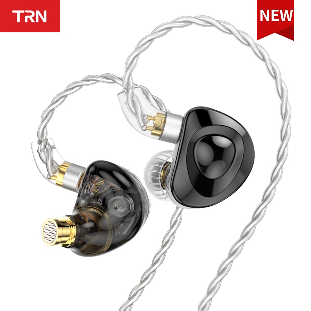 Trn MT4 2DD HiFi In Ear Earphone Bass Performa Tinggi Dual Dynamic Drivers Earbuds DJ Sport Game Headphone Untuk MT1 VX V90