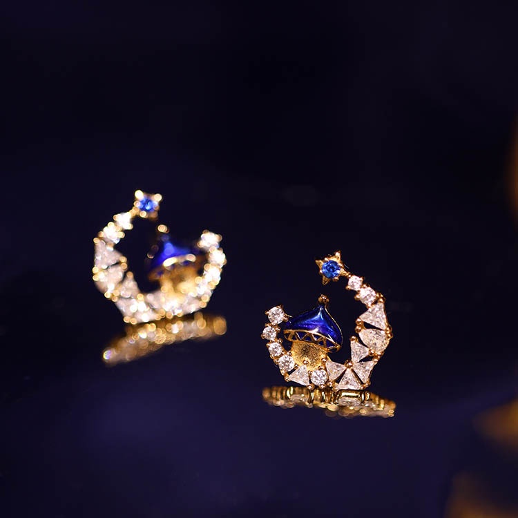 Goldkingdom Aksesoris Perhiasan Fashion Ready Stock Indah Anting Dongeng Untuk Wanita Dari Istana Kuno Di Kastil Bulan