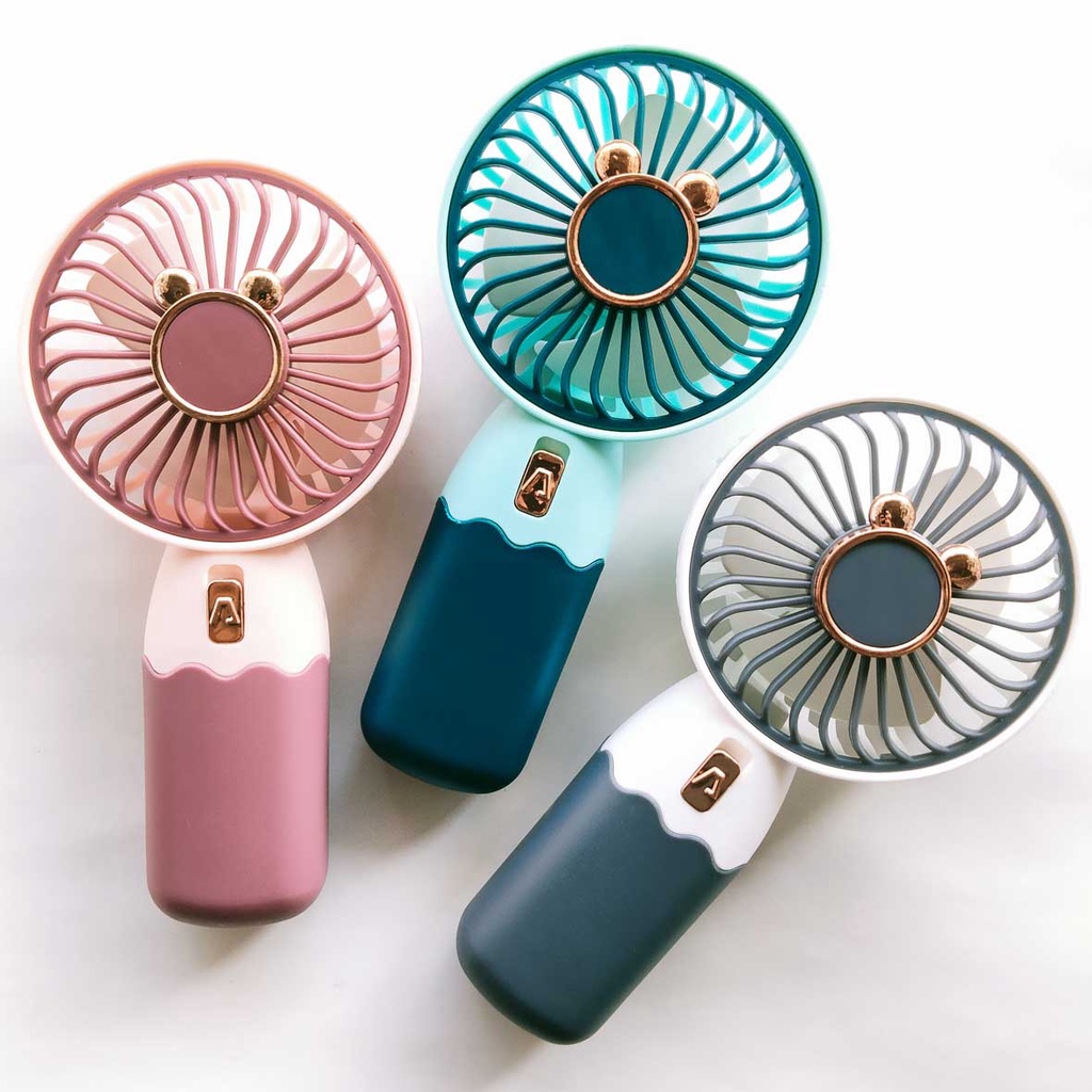 Mini fan karakter portable Kipas angin miki stand cantik colour  genggam - dinno.id