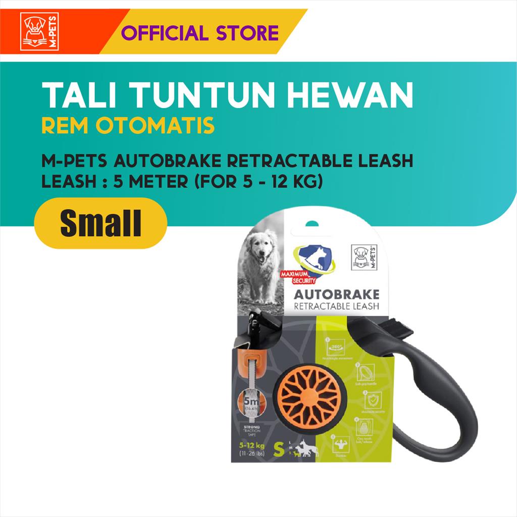 M-Pets Autobrake Retractable Leash Small / Tali Tuntun Anjing Kucing