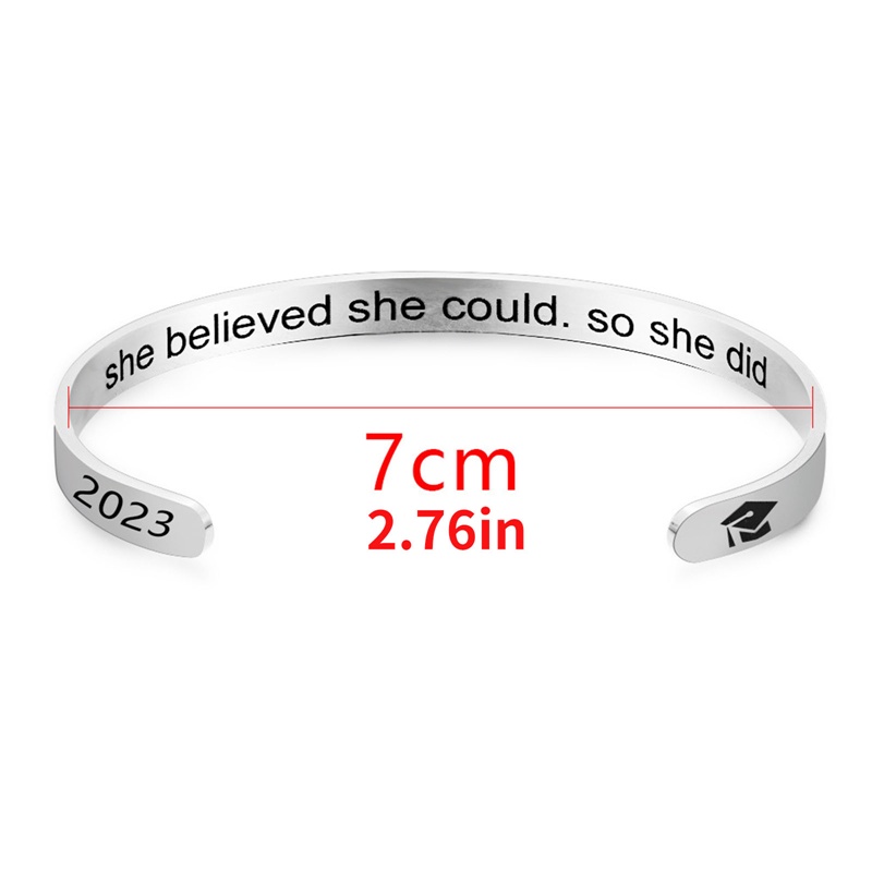 Sederhana Anti Karat She Believed She Could So She Did Open Bangle Gelang Pria Wanita Pasangan Gelang Perhiasan Hadiah