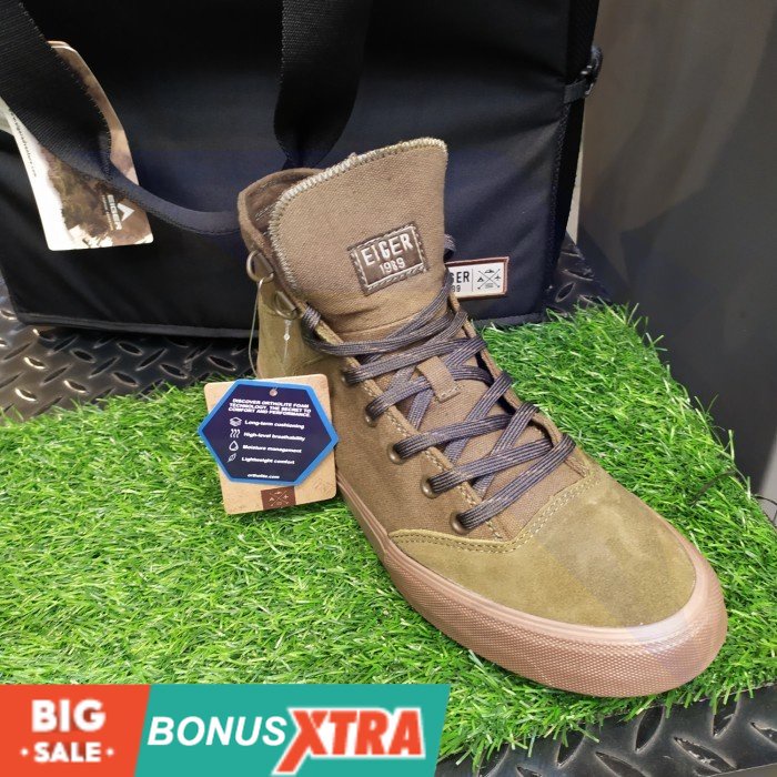 Sepatu EIGER1989 Stanley Shoes 91000 7054 Hitam Olive ORIGINAL Keren  AWET KEREN KECE