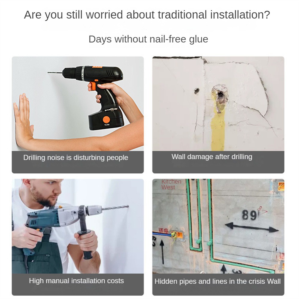 ღ 50Ml Kuku Gratis Memperbaiki Lem Perekat Sealant Kuat Universal Punch-Gratis Lem Plastik Kaca logam Keramik Hook Rumah Perbaikan Aksesoris