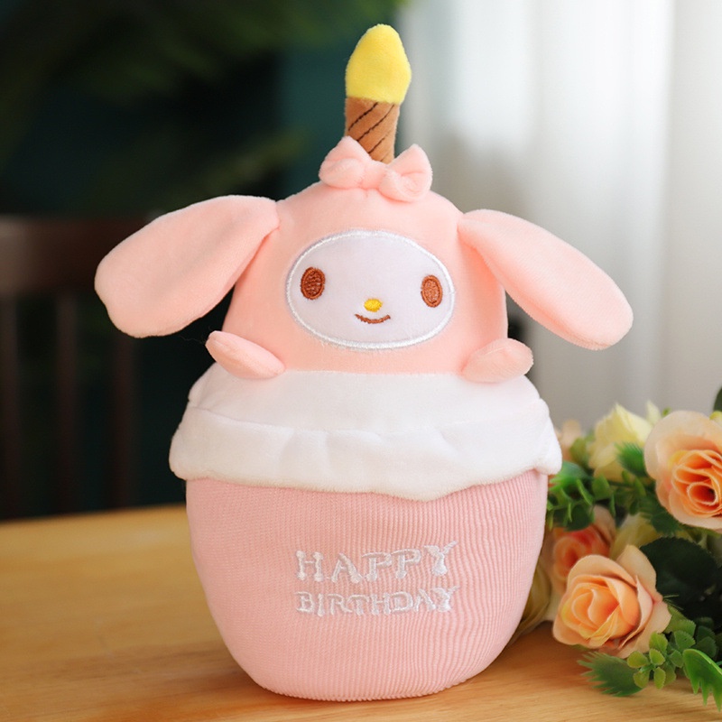 Musik Mainan Mewah Gadis Kreatif Hadiah Ulang Tahun Kuromi Strawberry Bear Cinnamoroll Kartun Lilin Anak Boneka Bercahaya