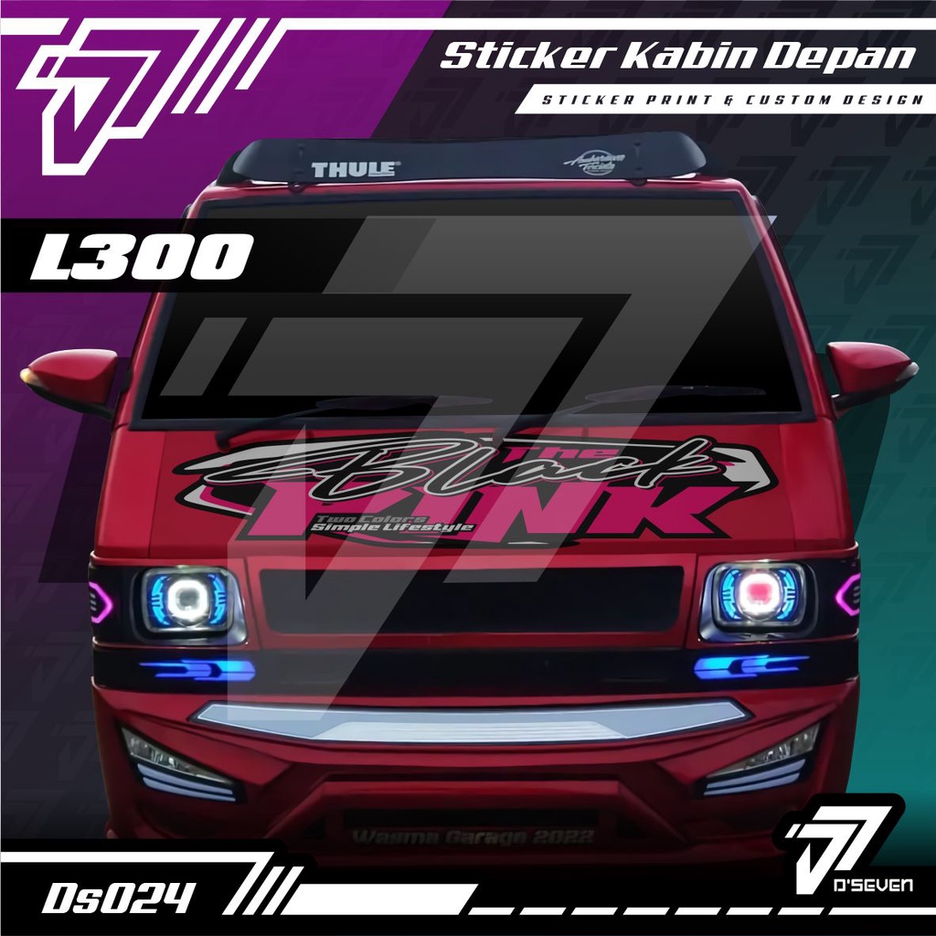 Stiker Decal Kabin Depan THE BLACK PINK Custom L300 Full Laminasi Anti Gores, Anti Air dan Anti Puda