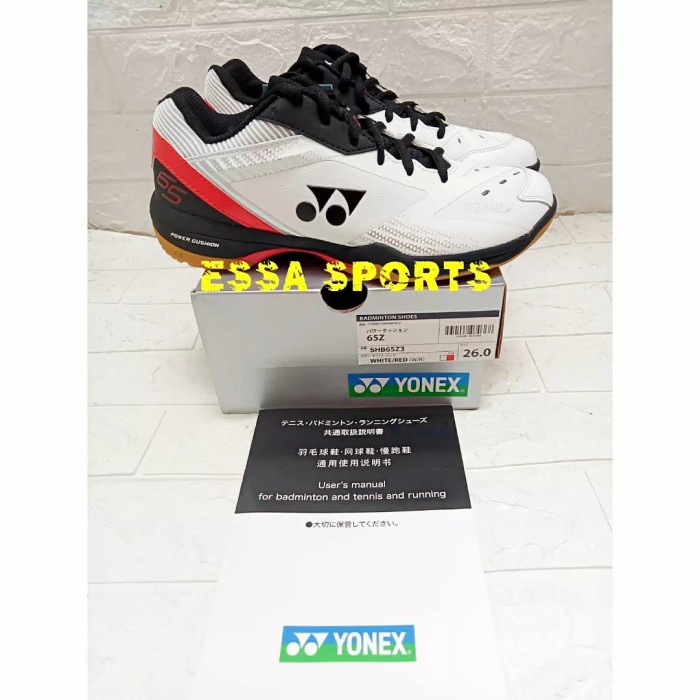 {MentariStore} SEPATU BADMINTON YONEX SHB 65 Z3 65Z3 MEN WHITE RED JP CODE ORIGINAL Diskon