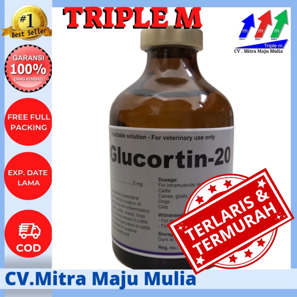 Glucortin 20 Vol 50 ml Analgesik Antiinflamasi Antipiretik Sapi dll