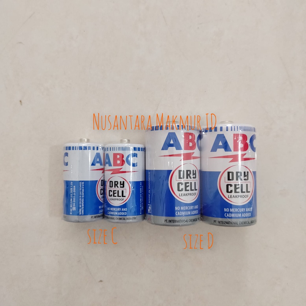 Baterai Besar ABC Biru LR20/D (isi 2 pcs) - NM