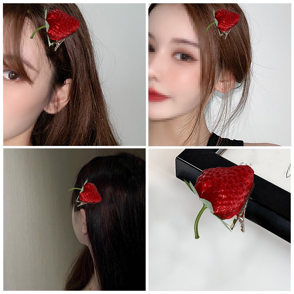 Aksesoris Rambut Lucu Jepit Rambut Atrawberry Dengan Poni Clip Cute Hairpin Duckbill Clip Aksesoris Rambut Korea Fashion Cosplay Hiasan Kepala