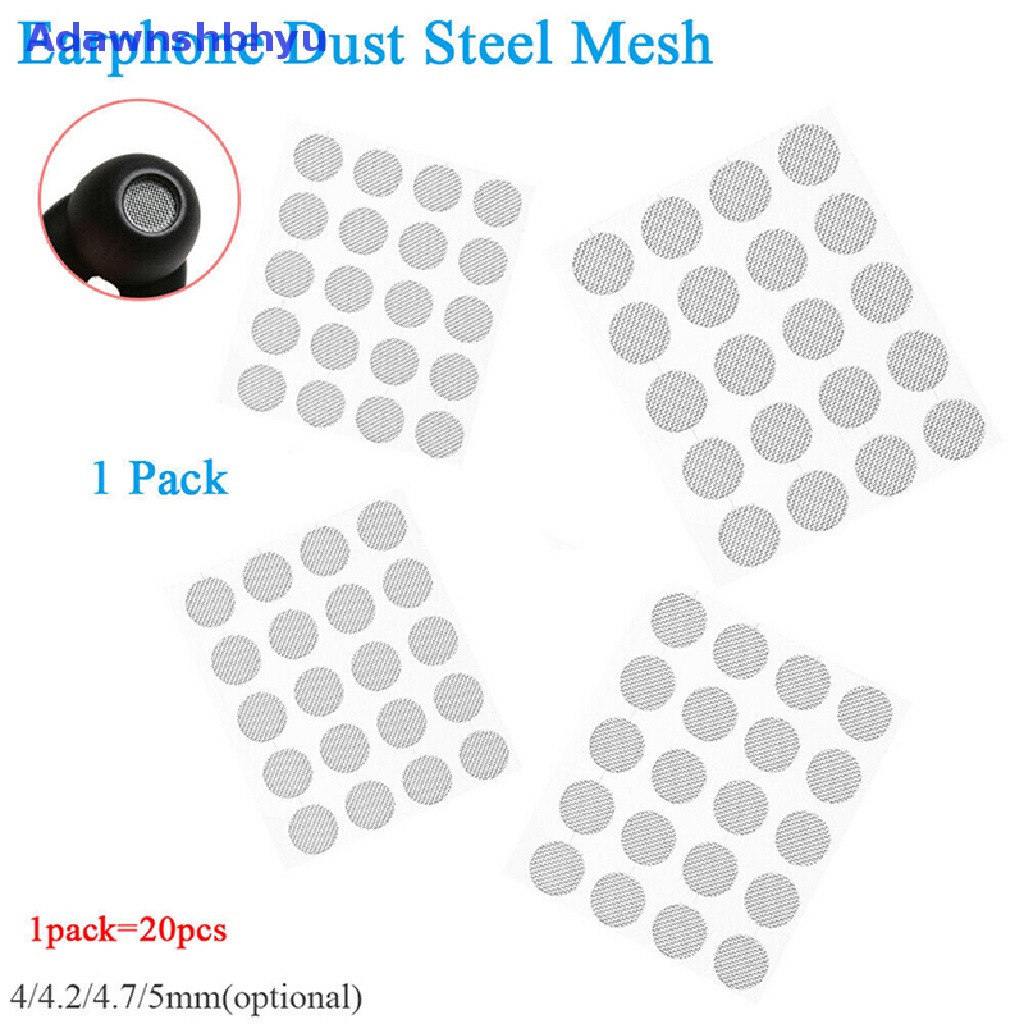 Adhyu 20pcs Earphone Jaringan Tahan Debu Steel Mesh 4mm 4.2mm 4.7mm 5mm Aksesoris DIY ID