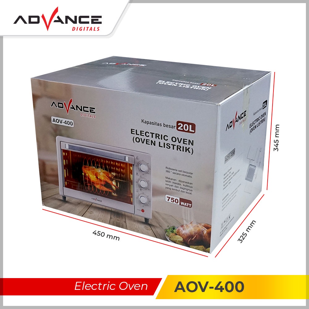 [garansi satu tahun]  Adcance  Oven listrik rumah multi-fungsi 20L oven listrik oven daya rendah