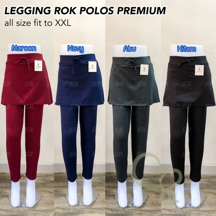 Celana Rok Legging Rok Polos Wanita Panjang Premium Import Jumbo