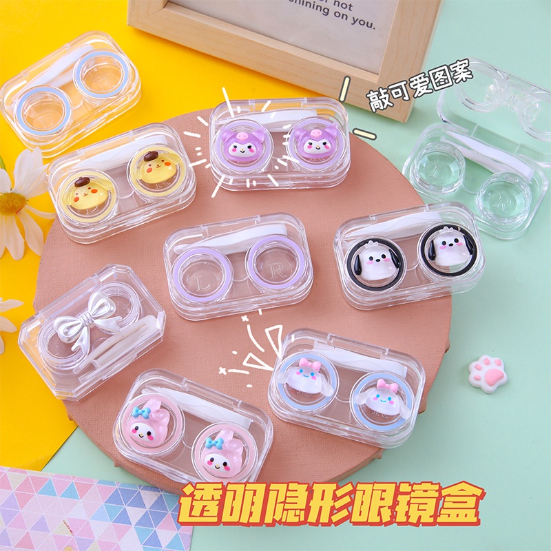 SANRIO TEMPAT SOFTLENS TRANSPARANT   / ALAT PENYIMPANAN SOFTLENS SANRIO BAHAN ALIKIRIK/ KOTAK SET SOFT LENS MELODY/CINNAMOROLL/KUROMI