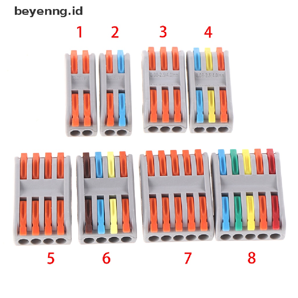 Beyen 5PCS Konektor Kawat PCT-222 Terminal Block Conductor SPL-2/3In Terminal Push-In ID