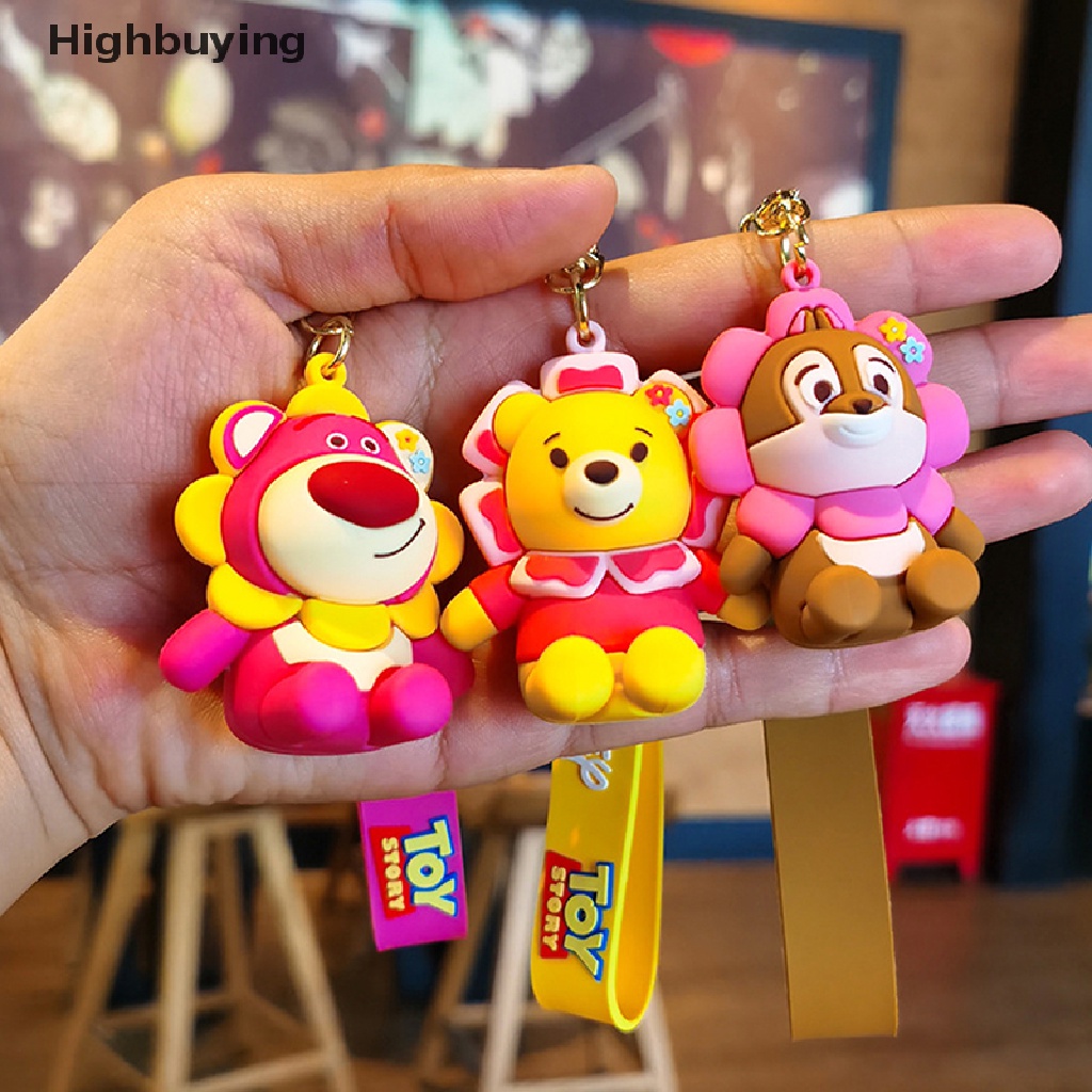 Hbid Tren Baru Disney Kartun Strawberry Winnie The Pooh Squirrel Sunflower Keychain Toy Story Gantungan Kunci Tas Indah Liontin Glory