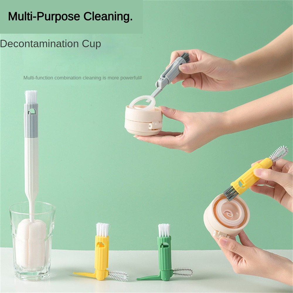 ღ Dapat Dilepas Spons Cup Brush Multi-Fungsional 4in1gap Sikat Pembersih Plastik Bayi Puting Penutup Gelas Sikat Dapur Cup No sudut Mati Alat Pembersih