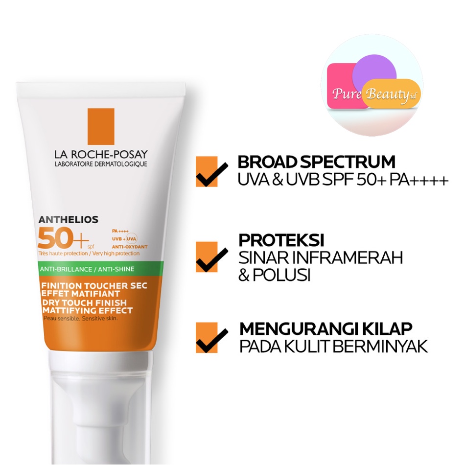 La Roche Posay Anthelios Dry Touch SPF 50+ PA++++ 50ml Tidak lengket Cocok untuk semua jenis kulit ❤ 100% Original ❤