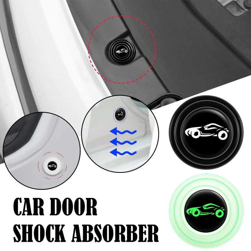 10pcs Bantalan Shockproof Silikon Luminous Untuk Perlengkapan Anti Tabrak Pintu Bagasi Mobil