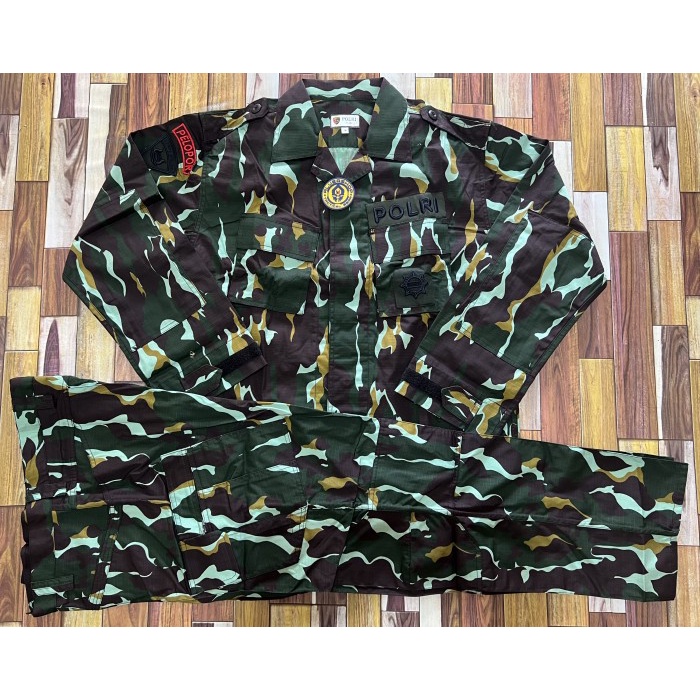 Terlaris Baju Pdl Loreng Brimob Setelan Jatah Pembagian Cap Teratai Tactical