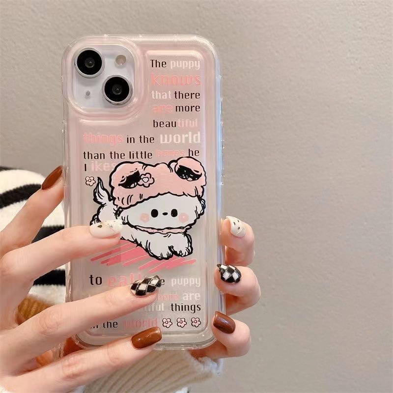 IPHONE Casing Ponsel Lembut Lucu Kompatibel Untuk Iphone11 14 13 12 Pro XS Max X Xr7 +8 Plus Casing Transparan TPU Silikon Shockproof Cover