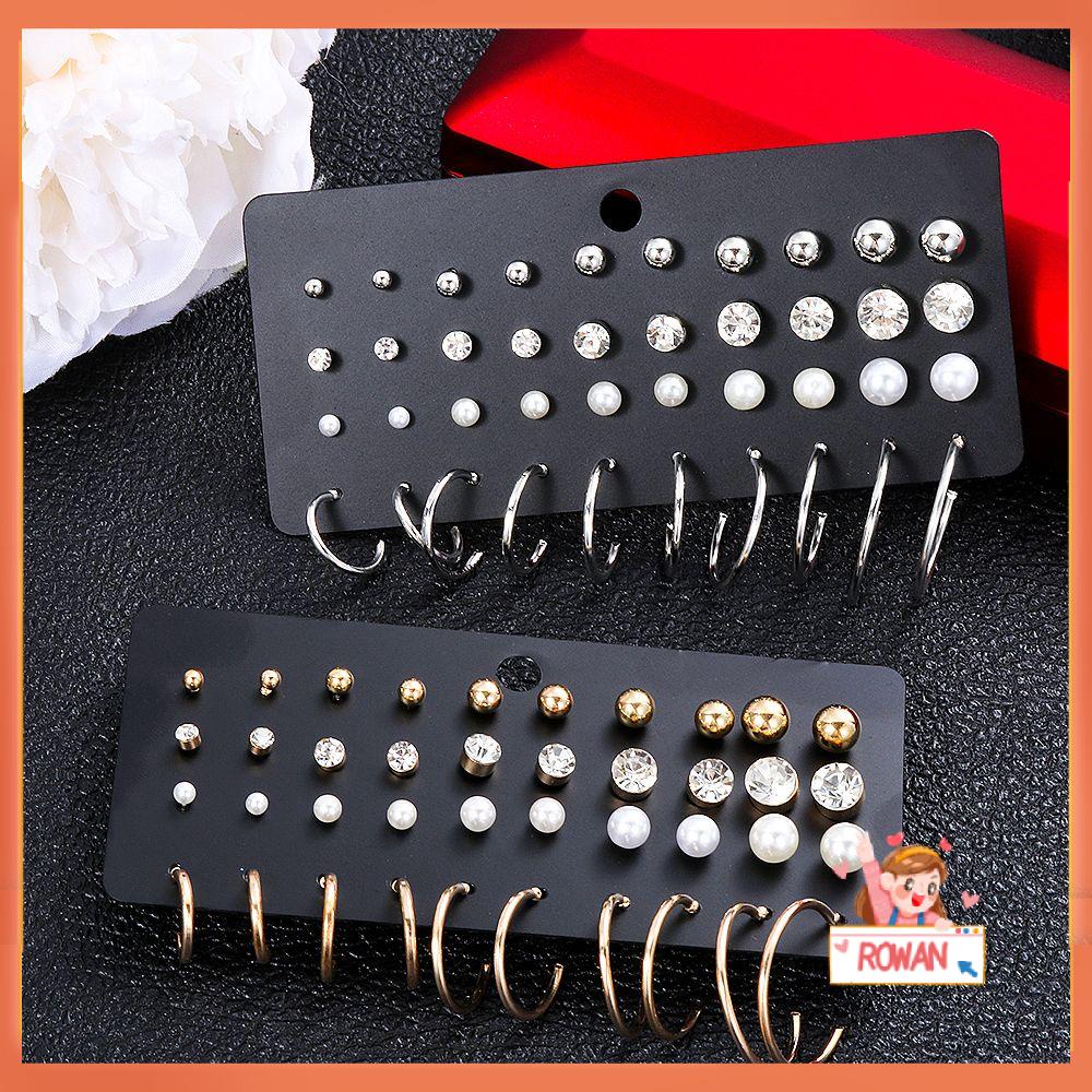 R-flower Earrings Set Minimalis Hadiah Wanita Gadis Hoop Ring