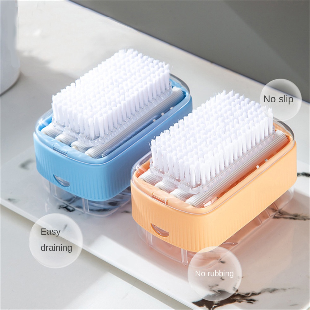 ღ Portable Sabun Kotak Sabun Berkilau Kotak Tangan-Gratis Roller Sabun Kotak Laundry Sikat Drain Sabun Tempat Multifungsi kamar Mandi Penyimpanan Drain Kotak