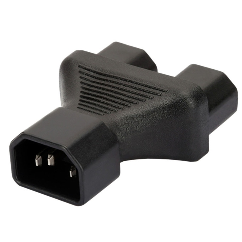 Zzz IEC320 C14 to Double IEC320 C13 C15 Nema 5-15R Adaptor Listrik AC 3termina Socket Adapter Male to Female Power Adap