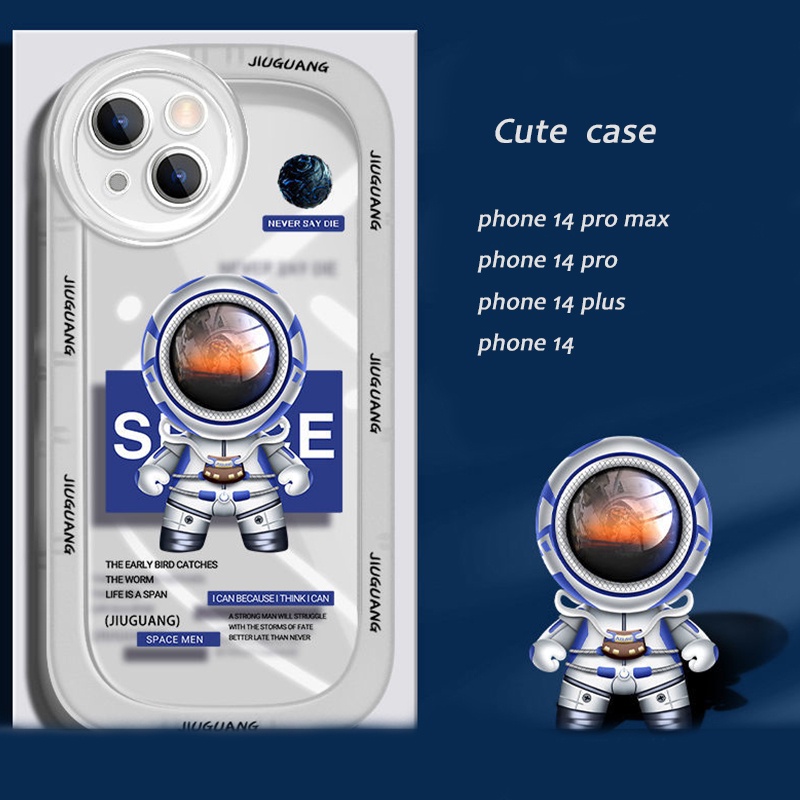 IPHONE Casing Astronot Lucu Kompatibel Untuk Iphone14 13 11 12 Pro Max Casing 6s8 +7 Plus XS X XR Casing TPU Shockproof Cover