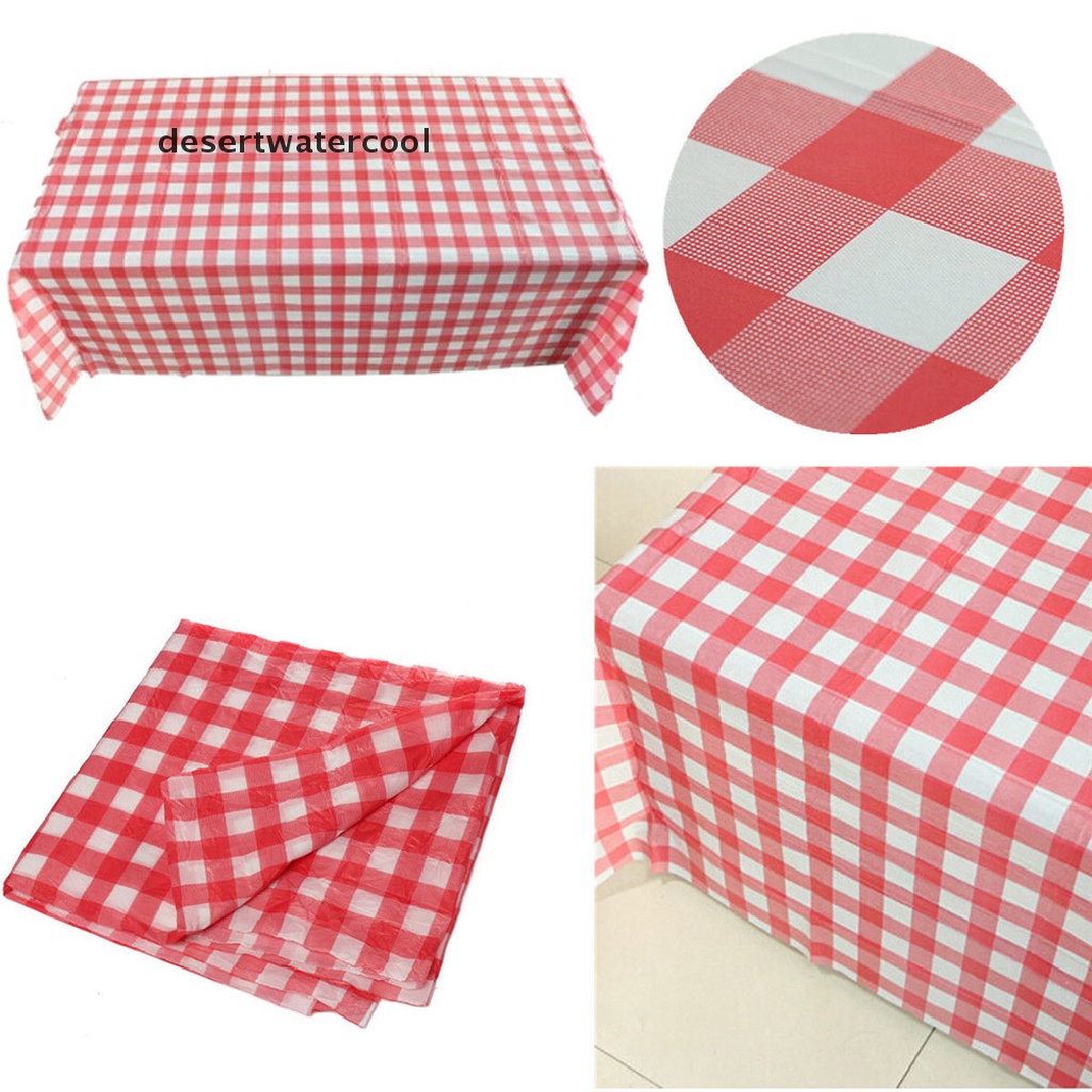 Deid Red Gingham Plastic Disposable Wipe Check Taplak Meja Pesta Outdoor Piknik BBQ New Gingham Plastik Lap Sekali Pakai Cek Taplak Meja Pesta Outdoor Piknik BBQ Gingham Plastik D