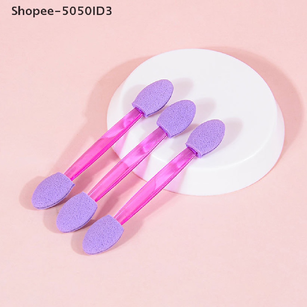 [HOT] 10pcs Kuku Glitter Bubuk Brush Double Headed Eyeshadow Aplikator Alat Makeup [ID]