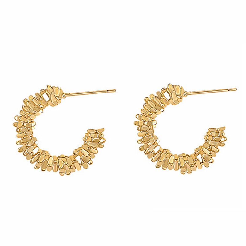 Retro Logam C-Shaped Setengah Lingkaran Anting Untuk Wanita Baru Fashion Perhiasan Pesta Mewah Aksesoris