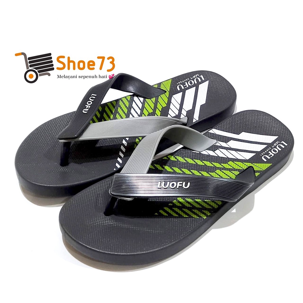 LUOFU F 1182 - E02  SIZE 40-44 ORIGINAL l Sandal jepit jelly pria l Sendal jepit cowok impor