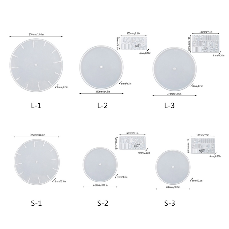 Sa Jam Cetakan Silikon Cetakan Pengecoran Epoxy Bulat Untuk Kerajinan Resin DIY Dekorasi Dinding Rumah